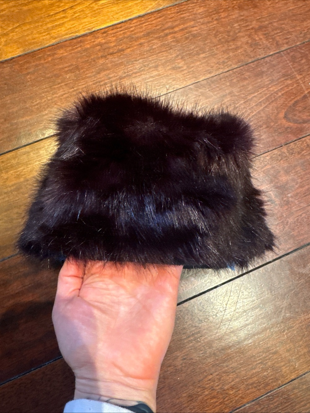 Merona Purple Faux Fur Pillbox Hat Women Winter Cossack Style Russian Hat